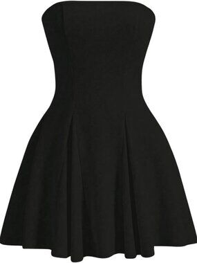Stylish Strapless A-Line Mini Dress for Women | Flared Short Summer Dress